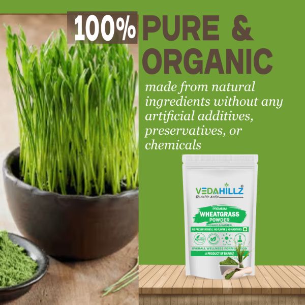 Vedahillz WheatGrass Leaf Powder for Energy and Detox Made from Selected Fresh WheatGrass